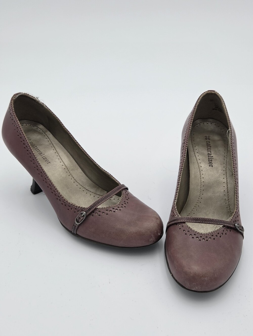 Naturalizer Dusty Mauve Leather Mary-Jane Heels